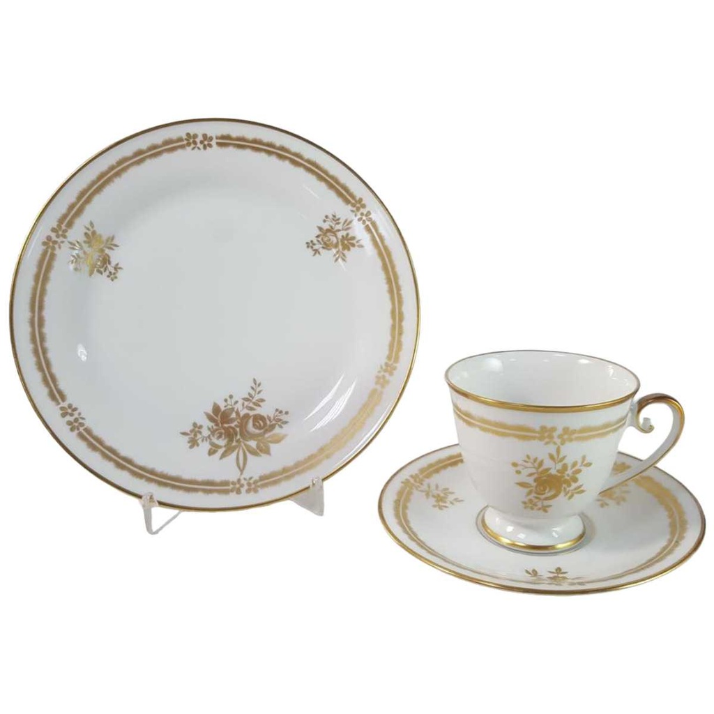 [45816332] Kaffeetasse Kaffeegedeck Kaffeeset Komplett 3tlg Tirschenreuth Trianon goldene Rosendekor gebraucht - sehr gut Bild 2