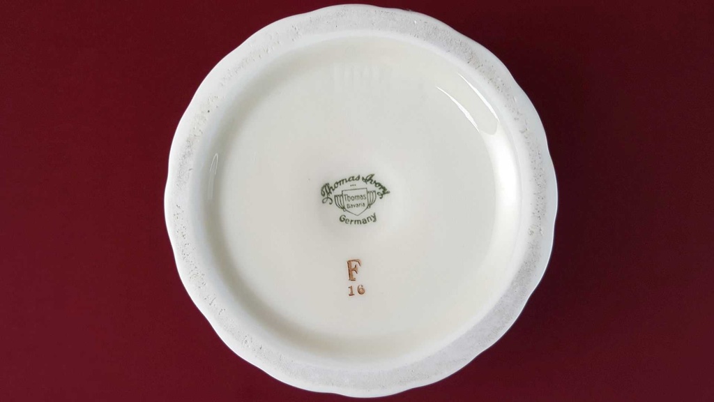 [45816344] Vase Deckelvase 32,3 cm Thomas Porzellan Ivory bunte Blumen Bavaria gebraucht - gut Bild 6