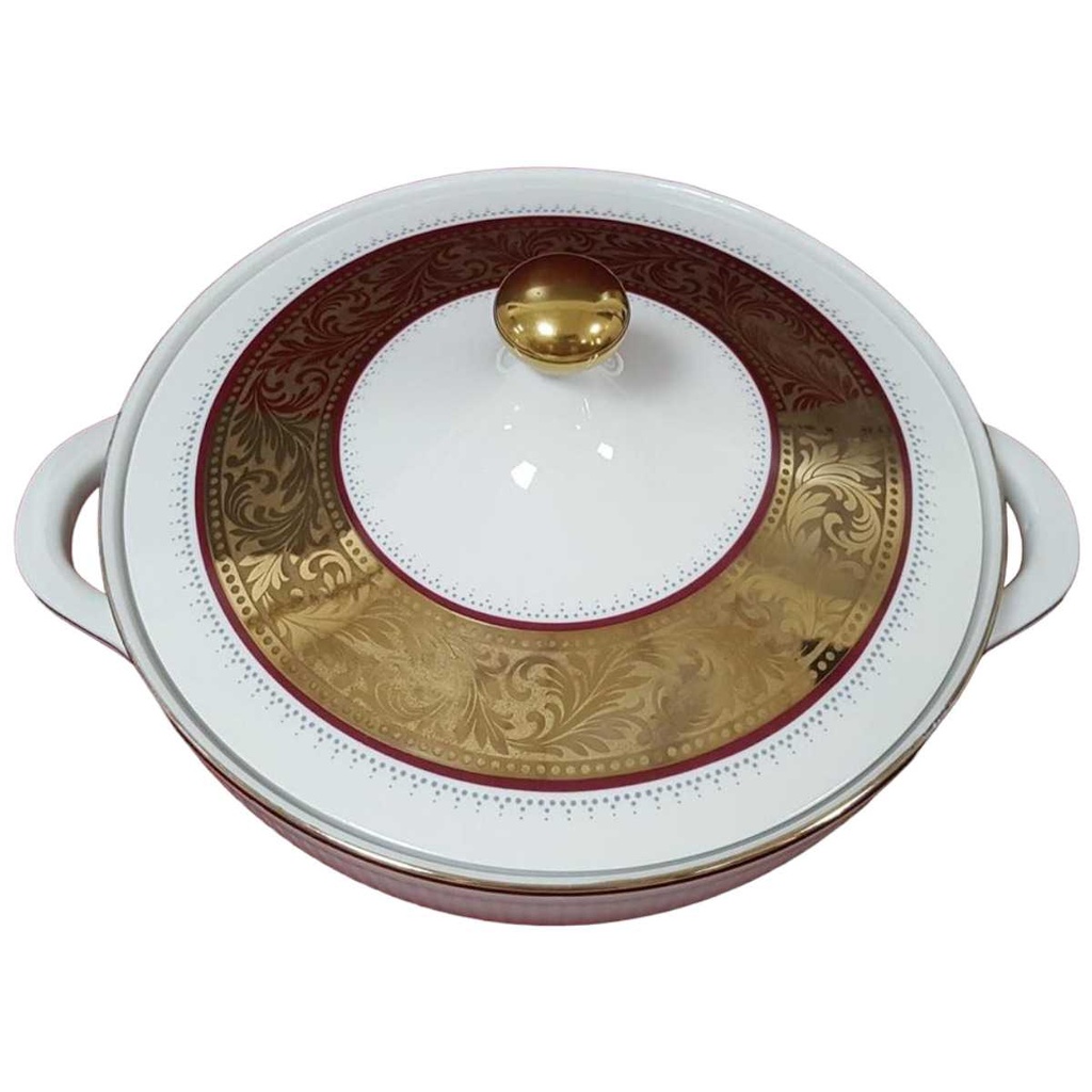 [45816361] Suppenterrine Suppenschüssel Goldrand 1,2 L Winterling Röslau gold rot grau Dekor gebraucht - gut Bild 2