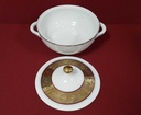 [45816361] Suppenterrine Suppenschüssel Goldrand 1,2 L Winterling Röslau gold rot grau Dekor gebraucht - gut Bild 3