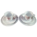 [2119128] 2er Set Kaffeetasse Kaffeegedeck Kaffeeset Komplett 3tlg Eschenbach Escorial Rosa Blütenranke gebraucht - akzeptabel Bild 2