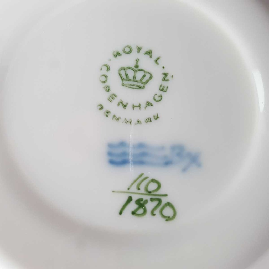 [458163844] Untertasse für Kaffee 14,1 cm Royal Copenhagen Grüne Blume geschweift II. Wahl gebraucht - gut Bild 5