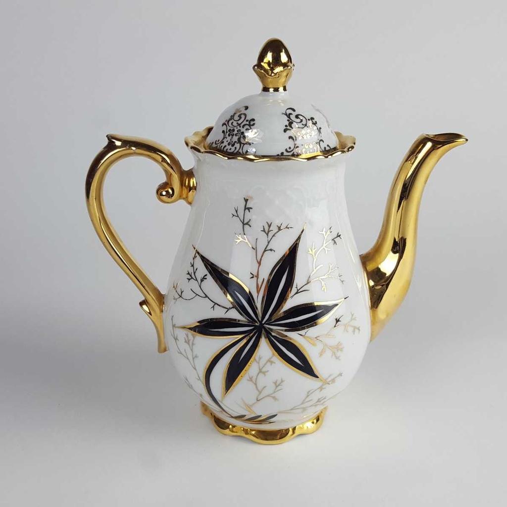 [458163900] Kaffeekanne klein Golddekor 0,55 L Hagemann Porzellan gebraucht - gut Bild 3