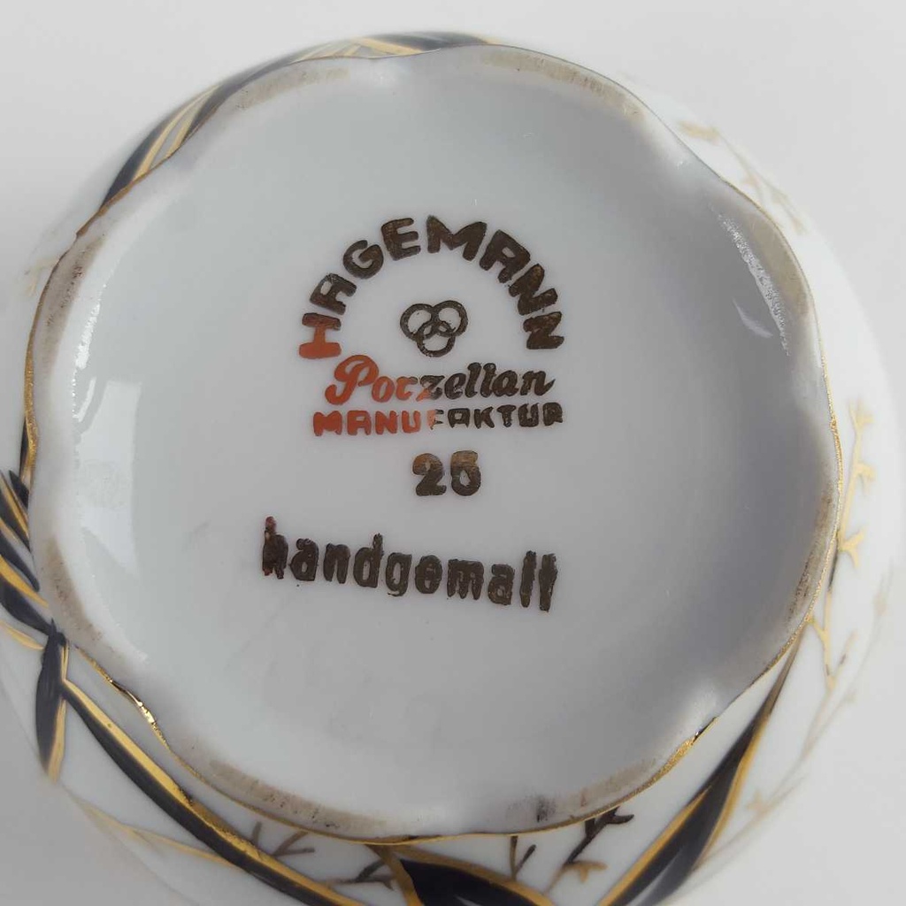 [458163901] Zuckerdose klein Golddekor 0,15 L 0,55 Hagemann Porzellan gebraucht - gut Bild 4