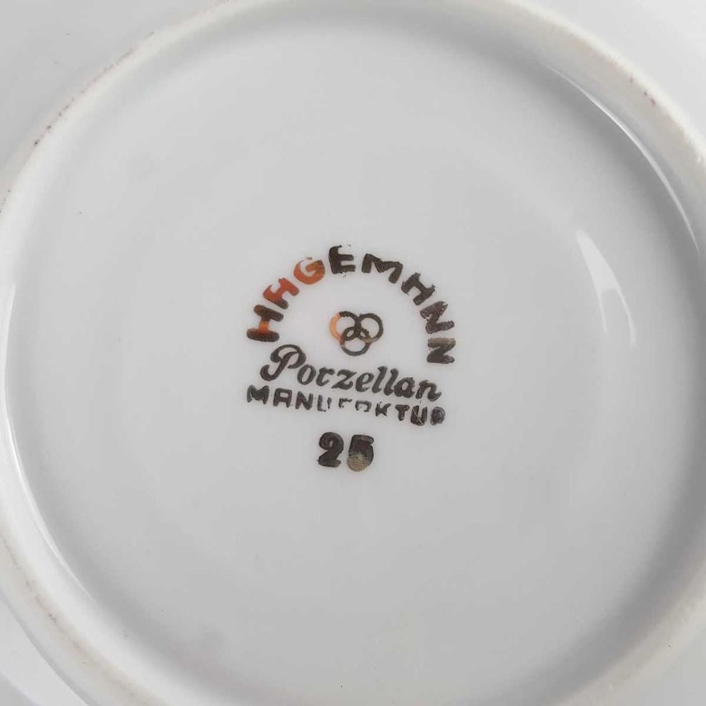 [458163902] Untertasse Golddekor 0,55 L 11,8 cm Hagemann Kunst Steele Porzellan gebraucht - gut Bild 4