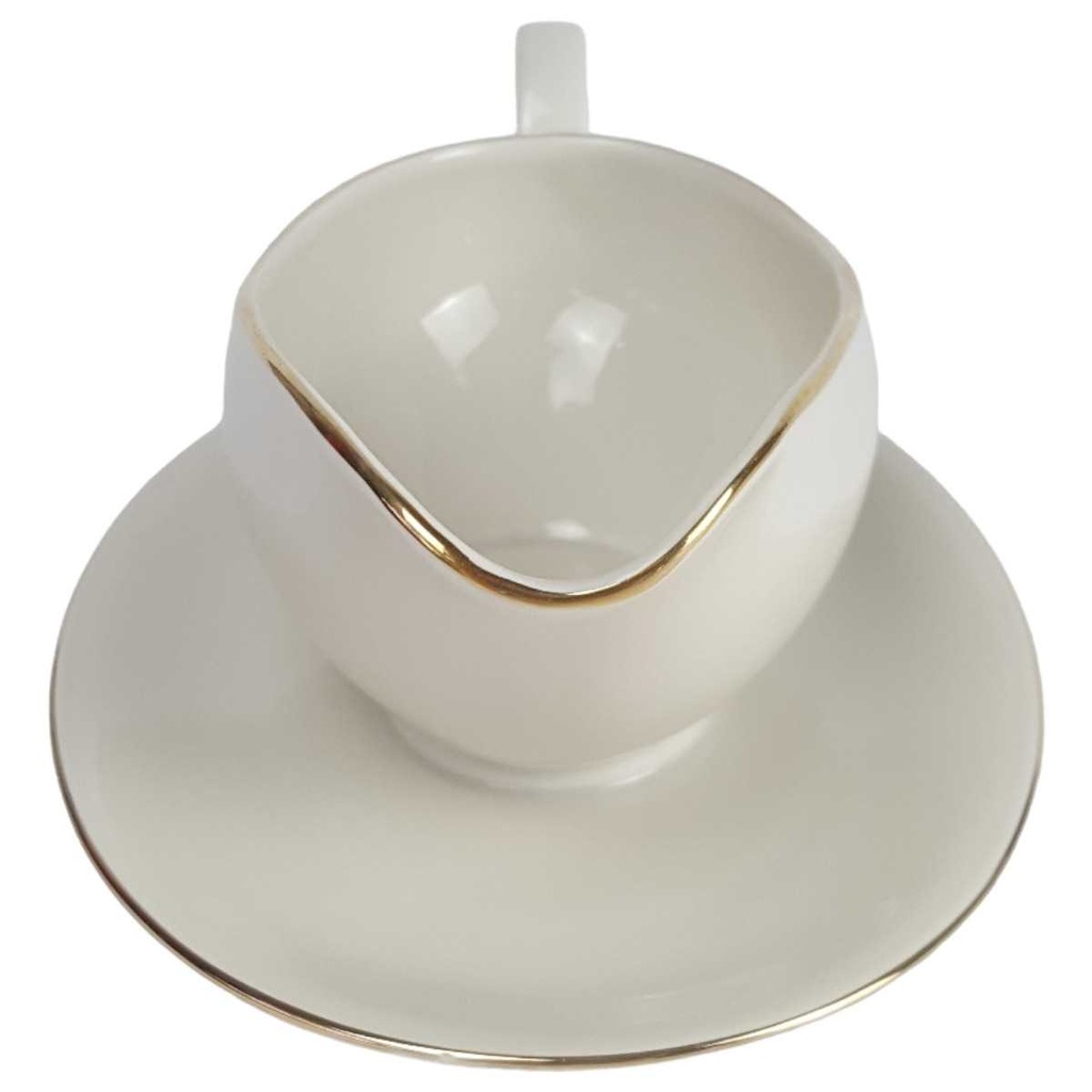 [458163910] Sauciere Goldrand 0,4 L Winterling elfenbein Beige gebraucht - gut Bild 2