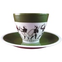 [45816394] Mokkatasse mit Untertasse Tasse Espressotasse Oscar Schlegelmilch Dekor ägyptische Krieger gebraucht - gut Bild 2