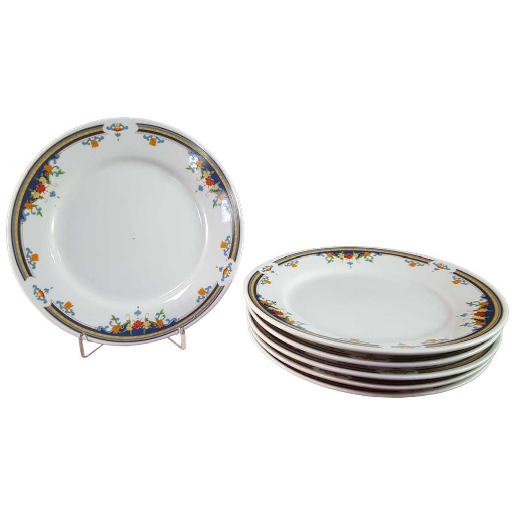 [2119131] 6er Set Kuchenteller Dessertteller Frühstücksteller 19,5 cm China Pearl Bunte Blumen gebraucht - gut Bild 2