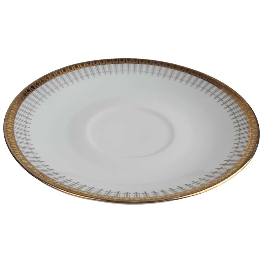 [458164157] Untertasse Goldrand 14,9 cm Winterling Kirchenlamitz grau Dekor gebraucht - gut Bild 2