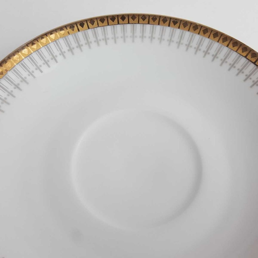 [458164157] Untertasse Goldrand 14,9 cm Winterling Kirchenlamitz grau Dekor gebraucht - gut Bild 3