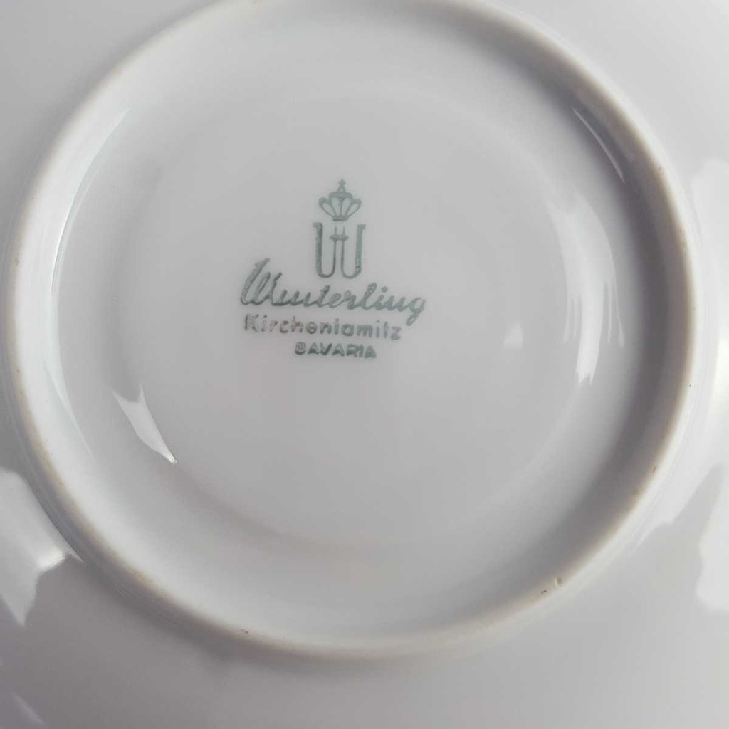 [458164157] Untertasse Goldrand 14,9 cm Winterling Kirchenlamitz grau Dekor gebraucht - gut Bild 4