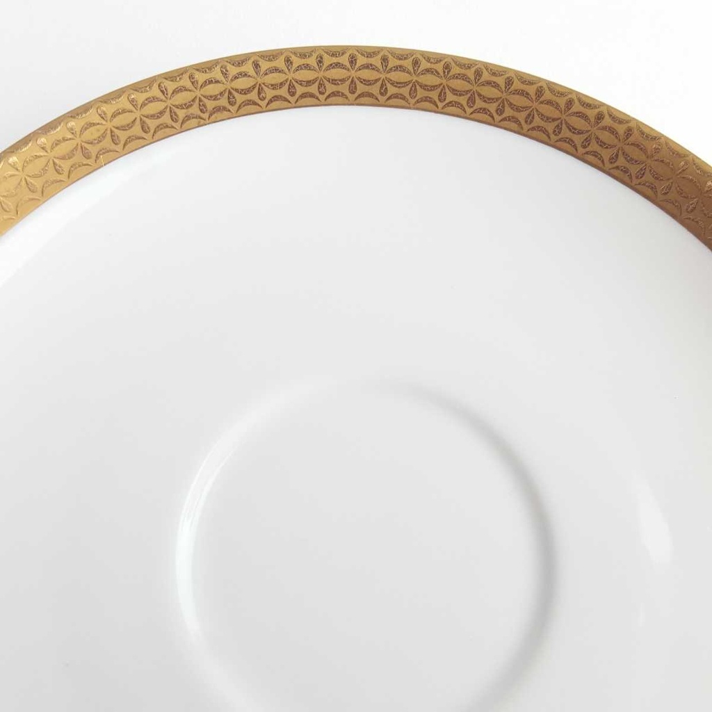 [2119132] 6er Set Untertasse Goldrand 14,4 cm Thomas Porzellan Unbekannte Formen Weiß gebraucht - sehr gut Bild 4