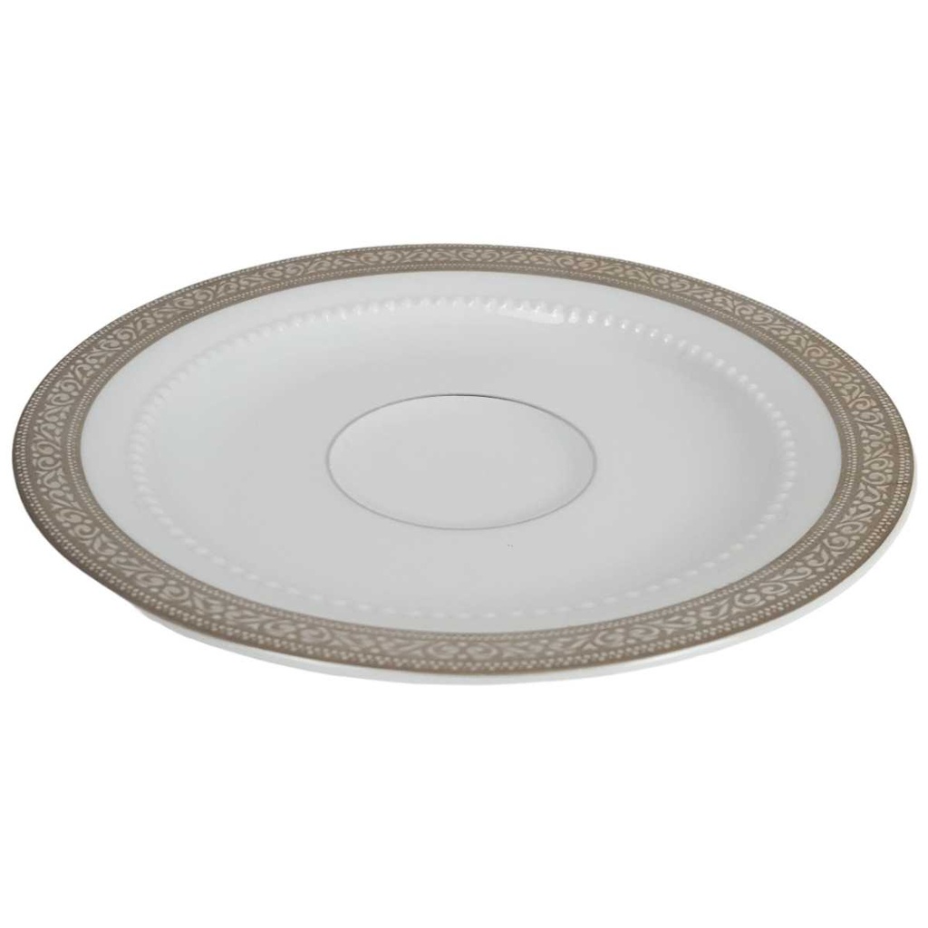 [458164159] Untertasse Unterteller 14,7 cm Eschenbach Venedig Perlrand Platinrand Bavaria gebraucht - gut Bild 2