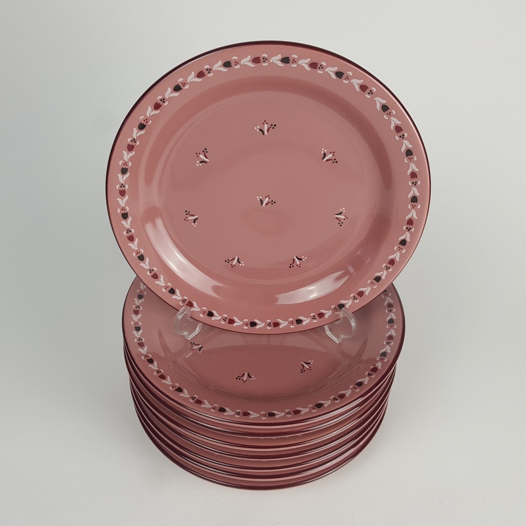 [2119134] 8er Set Keramik Blumendekor altrose Kuchenteller D 19 cm Bild 2