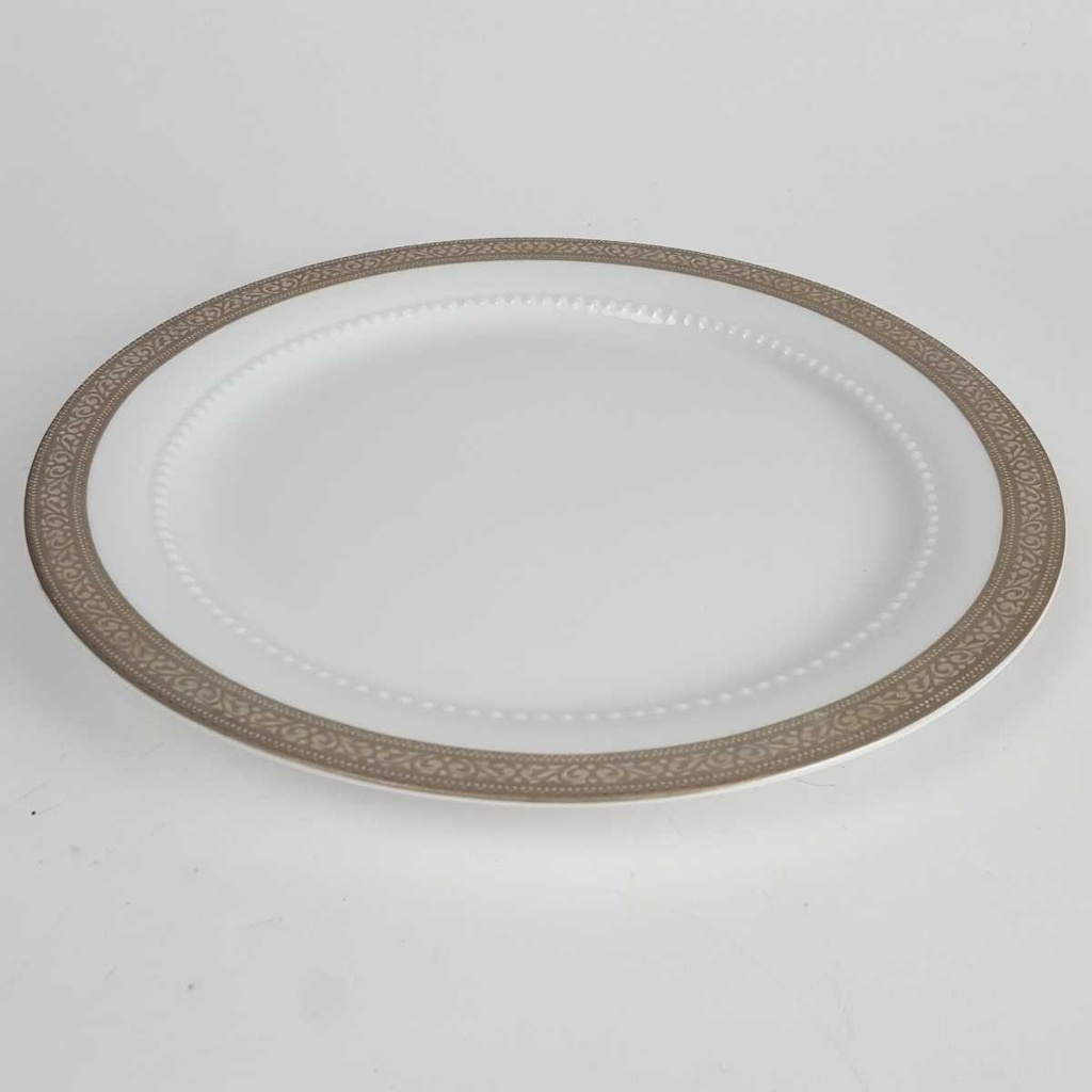 [458164174] Kuchenteller Dessertteller 19,4 cm Eschenbach Venedig Perlrand Platinrand Bavaria gebraucht - gut Bild 2