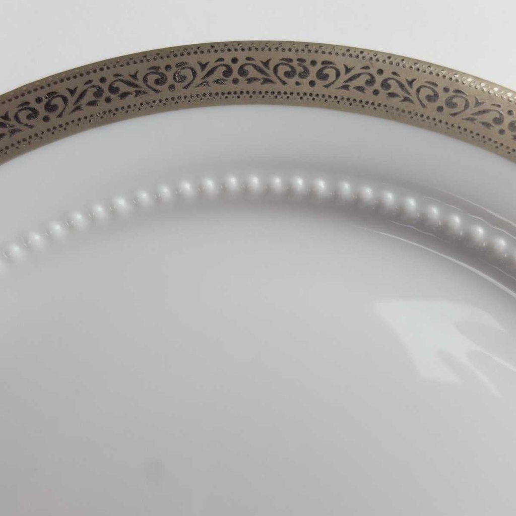 [458164174] Kuchenteller Dessertteller 19,4 cm Eschenbach Venedig Perlrand Platinrand Bavaria gebraucht - gut Bild 3