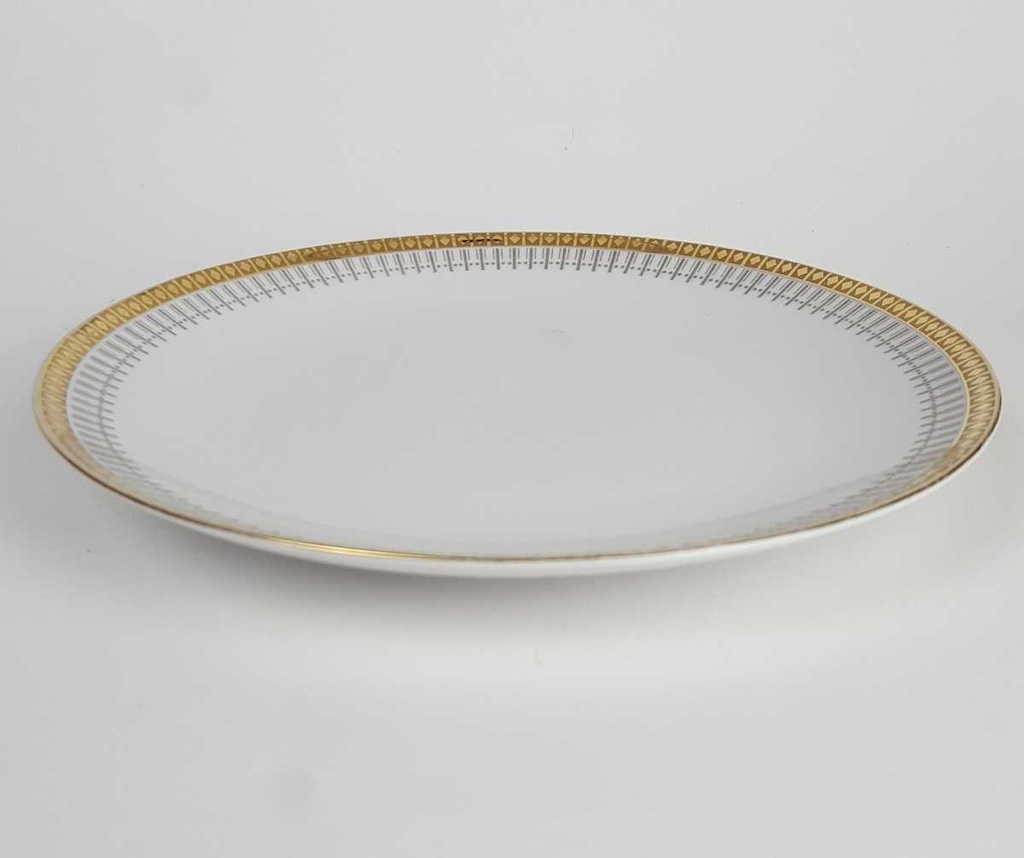 [458164175] Kuchenteller Dessertteller Goldrand 19,5 cm Winterling Kirchenlamitz grau Dekor gebraucht - gut Bild 2