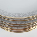 [2119136] 8er Set Kuchenteller Dessertteller Goldrand 19,8 cm Winterling Kirchenlamitz grau Dekor gebraucht - gut Bild 5