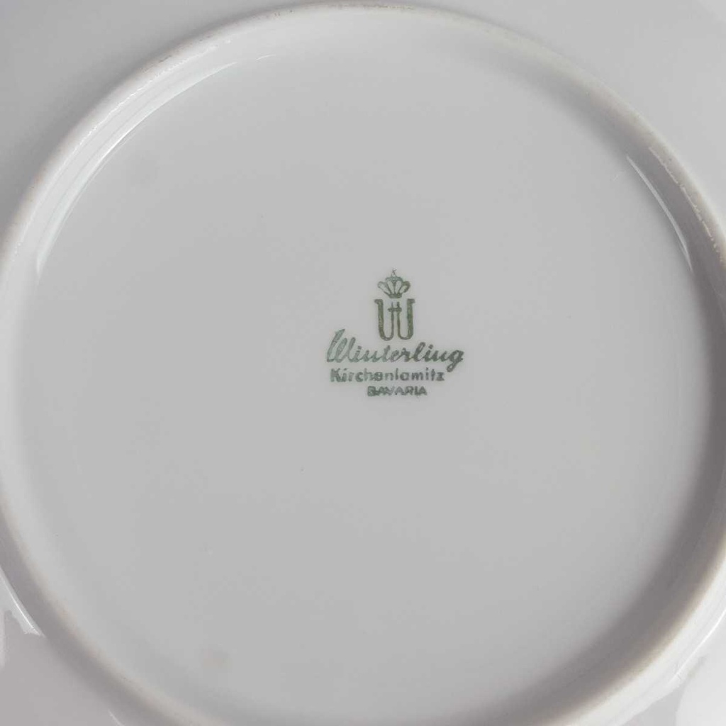 [2119136] 8er Set Kuchenteller Dessertteller Goldrand 19,8 cm Winterling Kirchenlamitz grau Dekor gebraucht - gut Bild 6