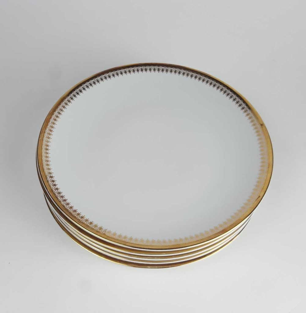 [2119137] 5er Set Speiseteller Essteller Goldrand Golddekor 24,2 cm Winterling Kirchenlamitz gebraucht - gut Bild 2