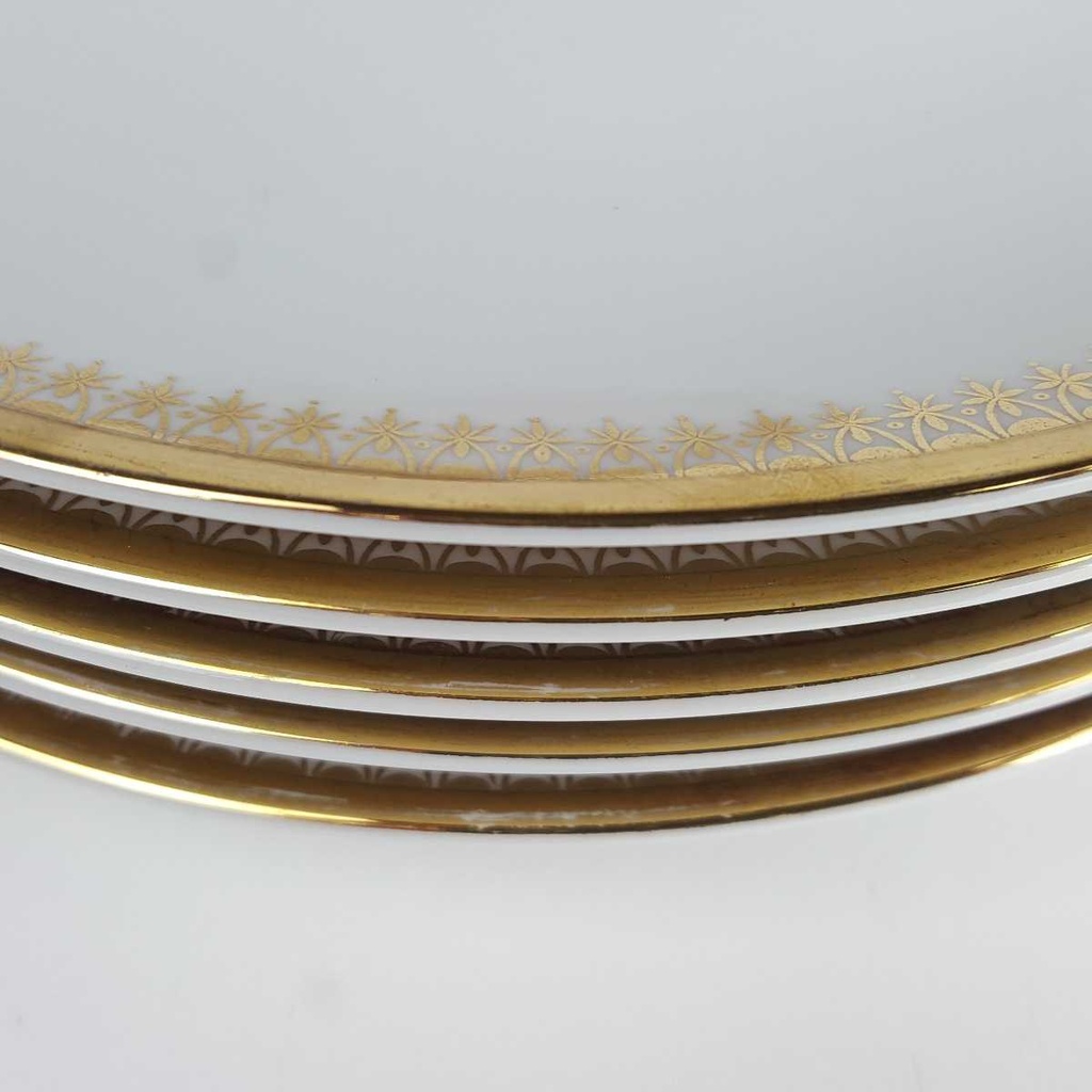[2119137] 5er Set Speiseteller Essteller Goldrand Golddekor 24,2 cm Winterling Kirchenlamitz gebraucht - gut Bild 4