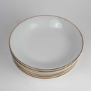[2119139] 6er Set Suppenteller Goldrand 22,3 cm Seltmann Weiden Vohenstrauß weiß gebraucht - gut Bild 3