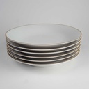 [2119139] 6er Set Suppenteller Goldrand 22,3 cm Seltmann Weiden Vohenstrauß weiß gebraucht - gut Bild 4