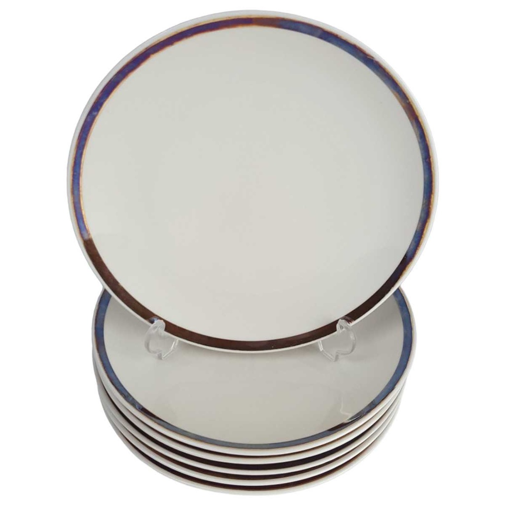 [2119141] 6er Set Kuchenteller Dessertteller Goldrand 19 cm Schumann Arzberg 6 mm gebraucht - gut Bild 2