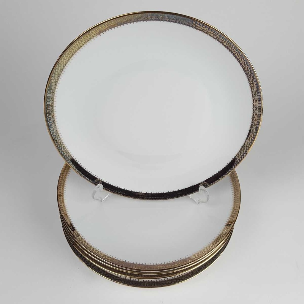 [458164188] Kuchenteller Dessertteller Goldrand 19,8 cm Schaller weiß Bavaria gebraucht - gut Bild 2