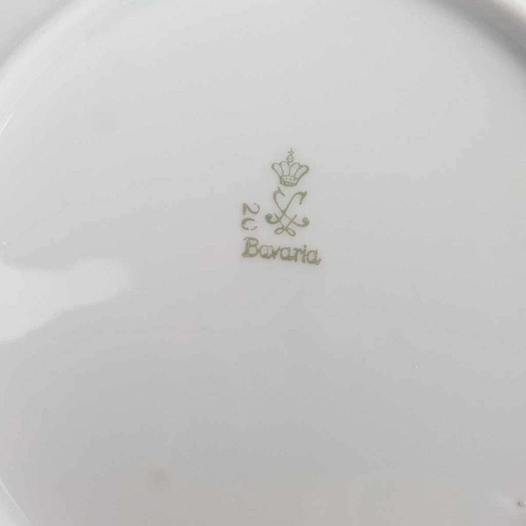 [458164188] Kuchenteller Dessertteller Goldrand 19,8 cm Schaller weiß Bavaria gebraucht - gut Bild 8