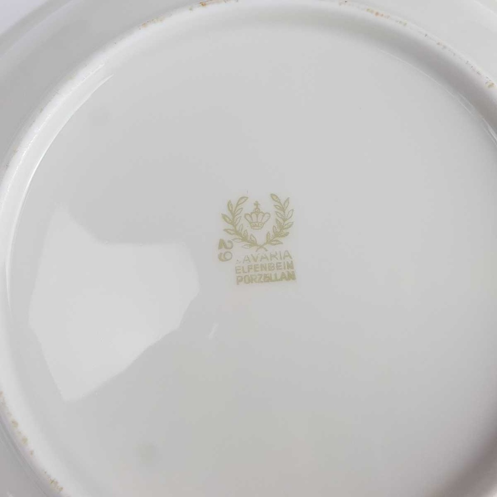 [458164191] Schüssel Goldrand 23,9 cm Bavaria Germany Elfenbein Porzellan Beige gebraucht - gut Bild 5