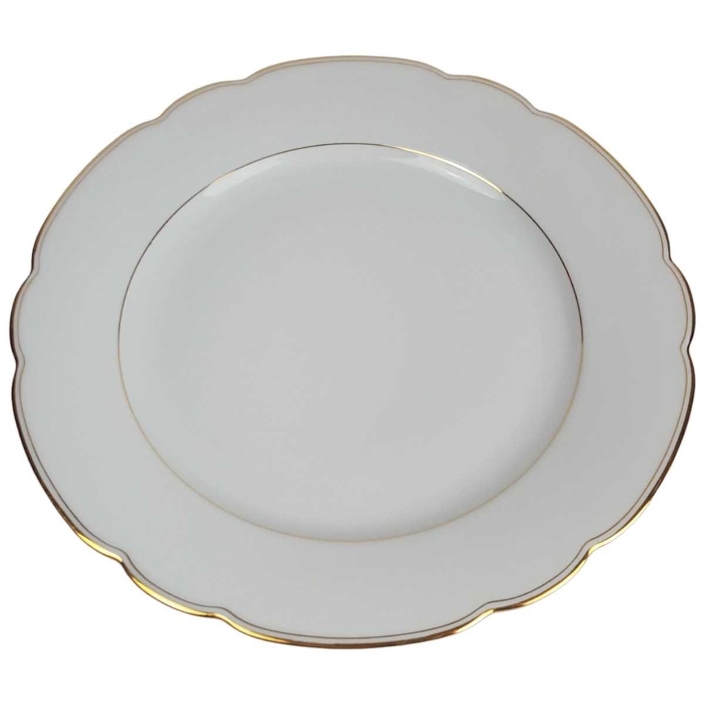 [458164201] Speiseteller Essteller Goldrand Golddekor 24 cm Seltmann Weiden Inka Weiß gebraucht - gut Bild 2