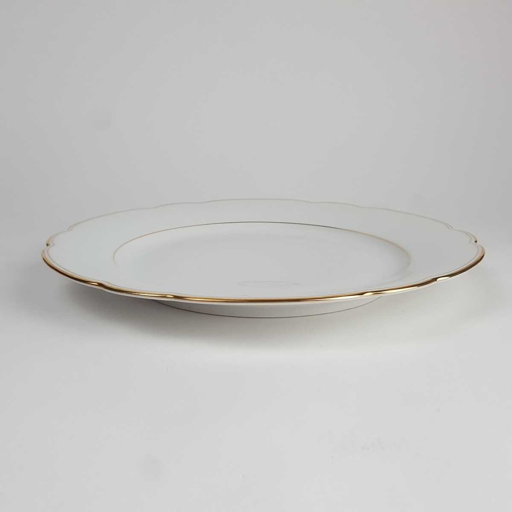 [458164201] Speiseteller Essteller Goldrand Golddekor 24 cm Seltmann Weiden Inka Weiß gebraucht - gut Bild 3