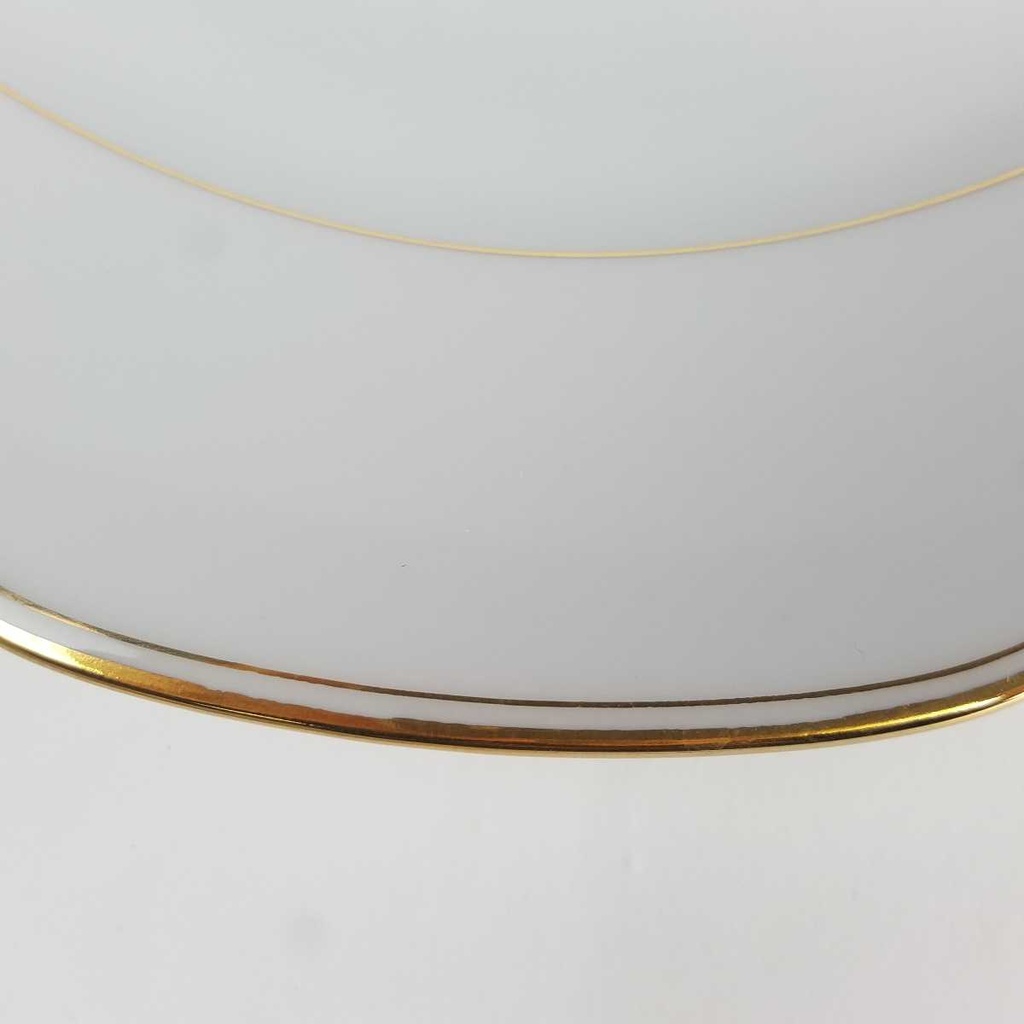 [458164201] Speiseteller Essteller Goldrand Golddekor 24 cm Seltmann Weiden Inka Weiß gebraucht - gut Bild 4