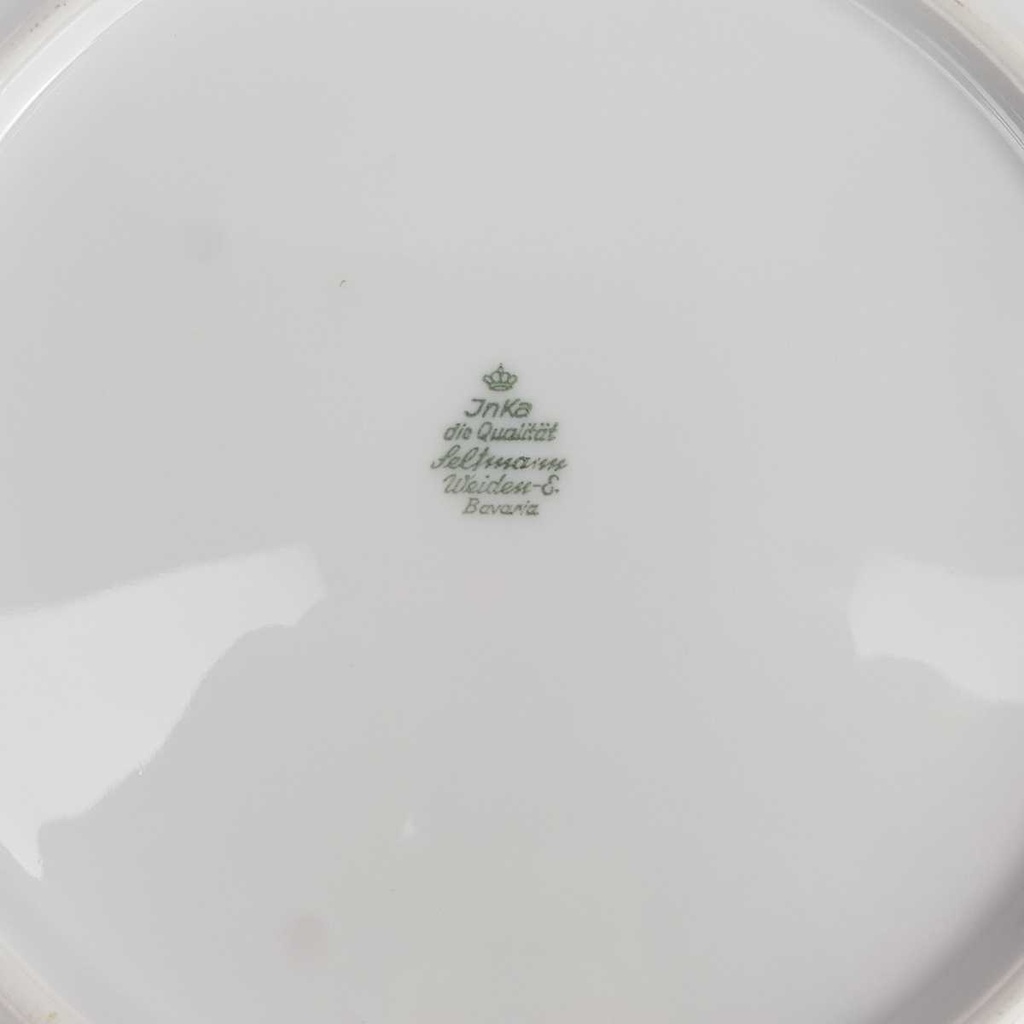 [458164201] Speiseteller Essteller Goldrand Golddekor 24 cm Seltmann Weiden Inka Weiß gebraucht - gut Bild 5