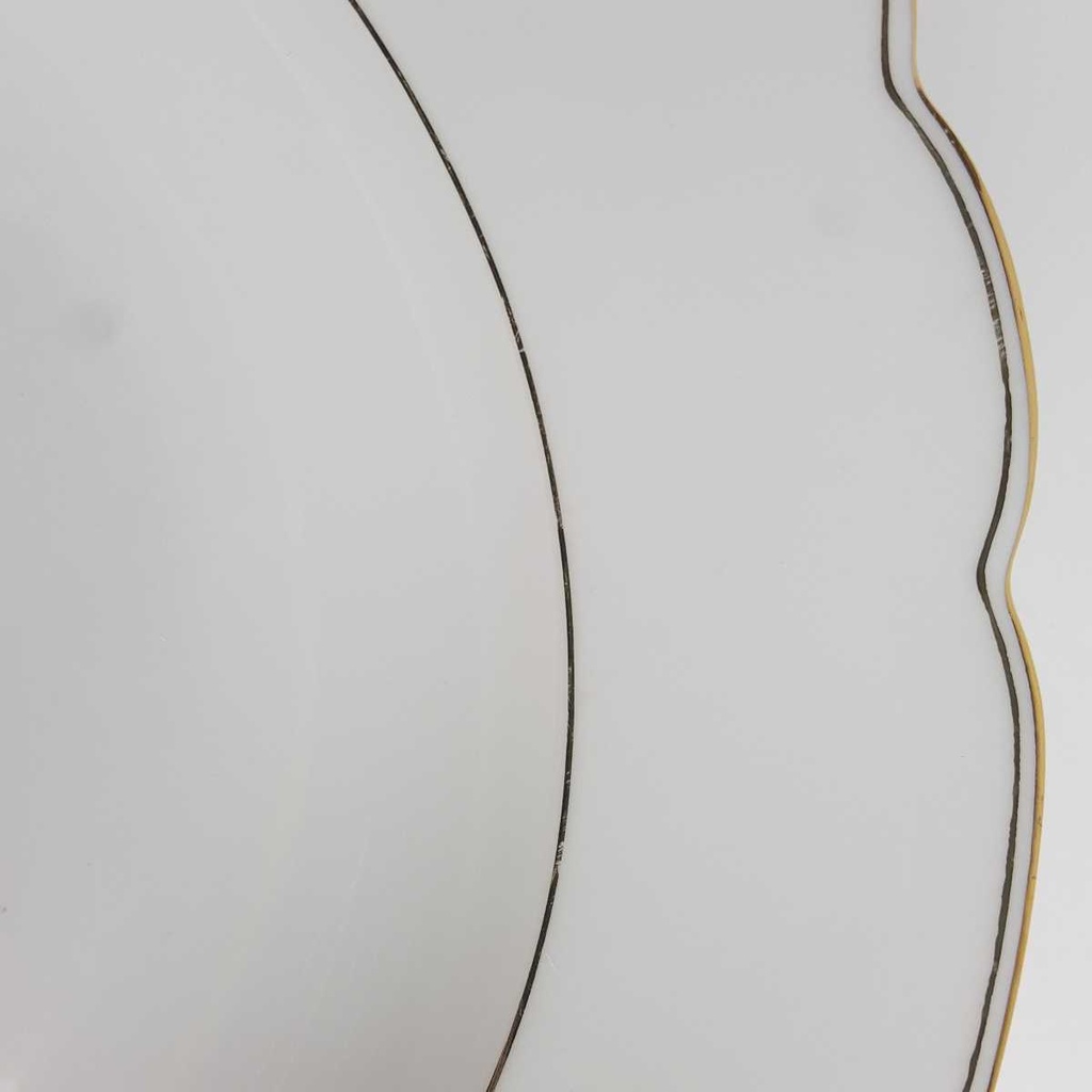 [458164202] Suppenteller Goldrand Golddekor 24,5 cm Seltmann Weiden Inka Weiß gebraucht - gut Bild 3