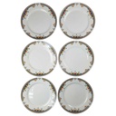 [2119143] 6er Set Speiseteller Essteller 24,4 cm China Pearl Bunte Blumen gebraucht - gut Bild 2