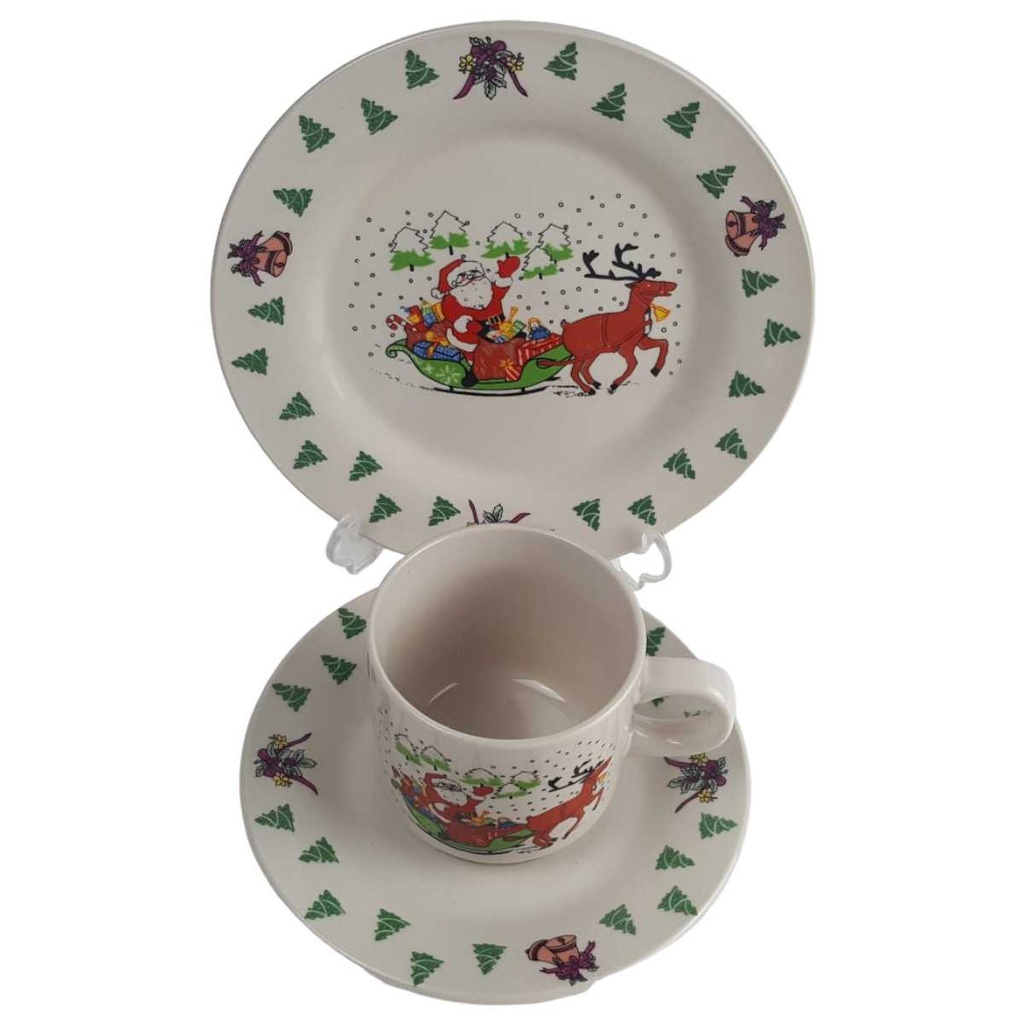 [2119144] 3er Set Gedeck 3tlg Wellco Design Krefeld Feinsteinzeug Weihnachten gebraucht - gut Bild 2