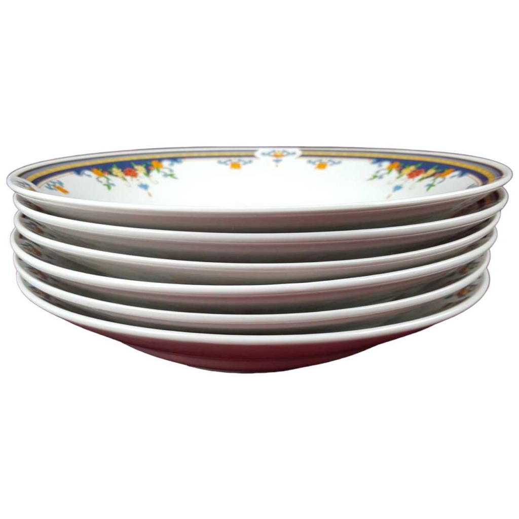 [2119145] 6er Set Suppenteller 22,8 cm China Pearl Bunte Blumen gebraucht - gut Bild 2