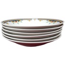 [2119145] 6er Set Suppenteller 22,8 cm China Pearl Bunte Blumen gebraucht - gut Bild 2