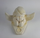 [458164238] Figur Skulptur Deko Engel Putte mit Teelichthalter Büste Keramik weiß H 22,2 B 28,7 cm Bild 3
