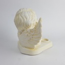 [458164238] Figur Skulptur Deko Engel Putte mit Teelichthalter Büste Keramik weiß H 22,2 B 28,7 cm Bild 5