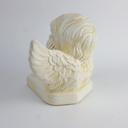 [458164238] Figur Skulptur Deko Engel Putte mit Teelichthalter Büste Keramik weiß H 22,2 B 28,7 cm Bild 6