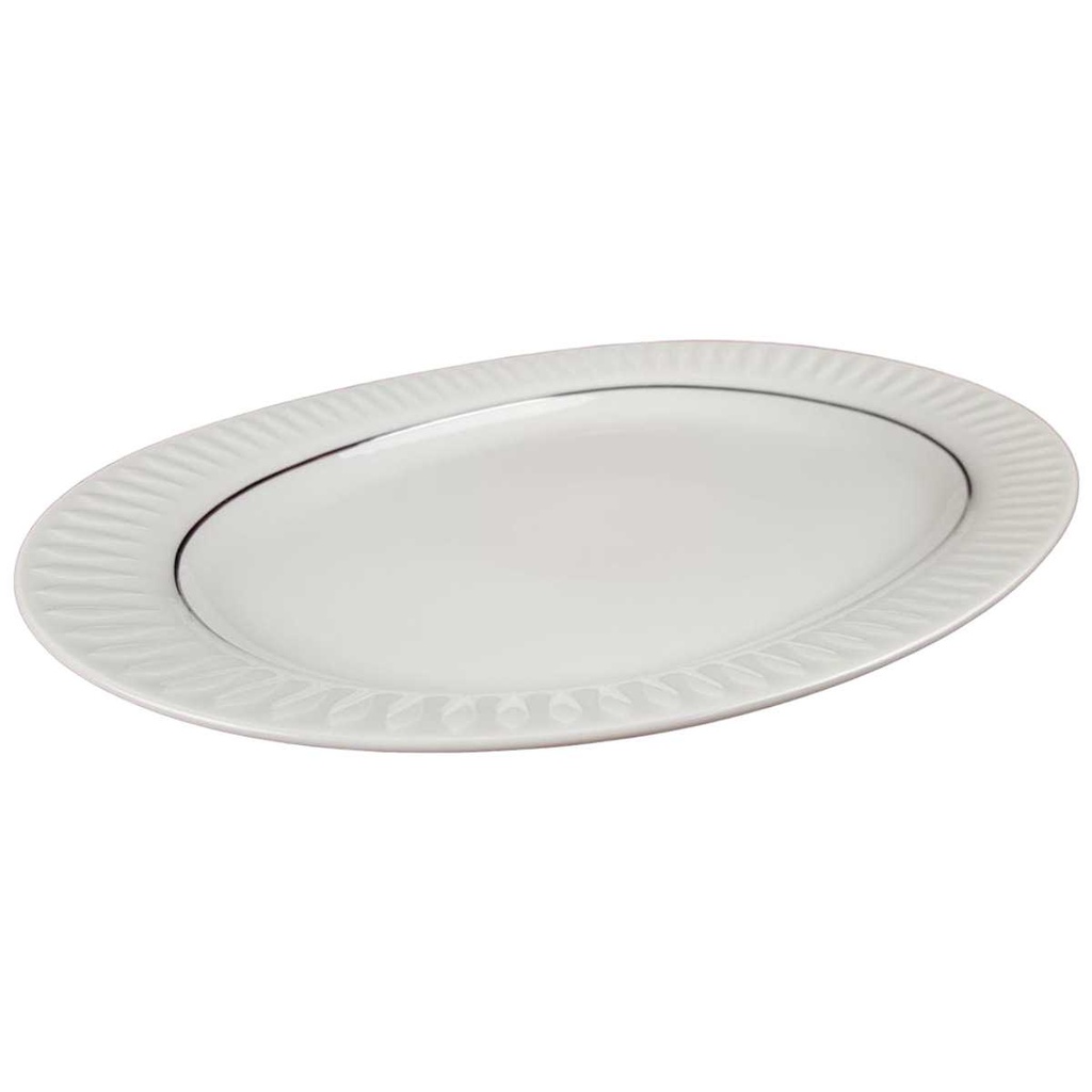 [45816424] Servierplatte Speiseplatte Fleischplatte Steakplatte 33x24 cm Thomas Porzellan Lanzette Platinrand gebraucht - gut Bild 2