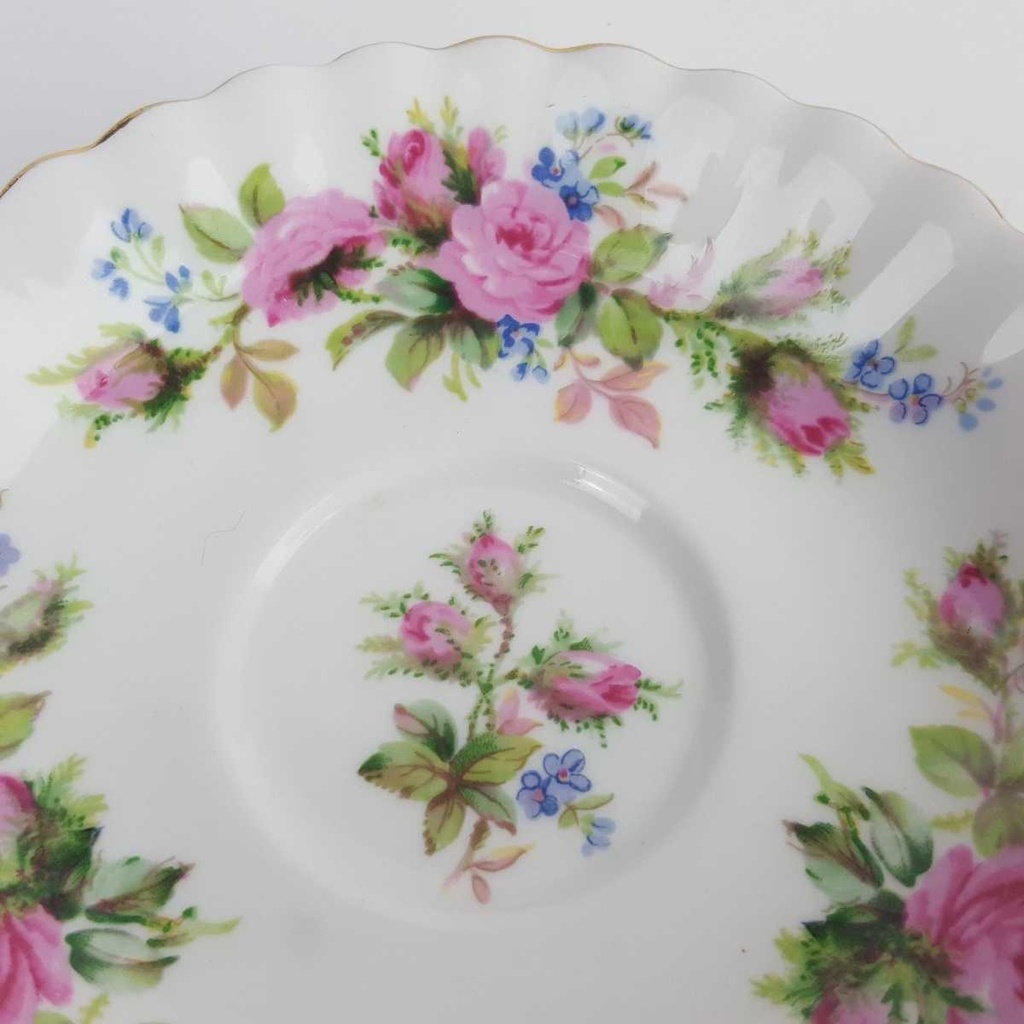 [458164255] Untertasse für Kaffee klein 12,4 cm Royal Albert Moss Rose gebraucht - gut Bild 3