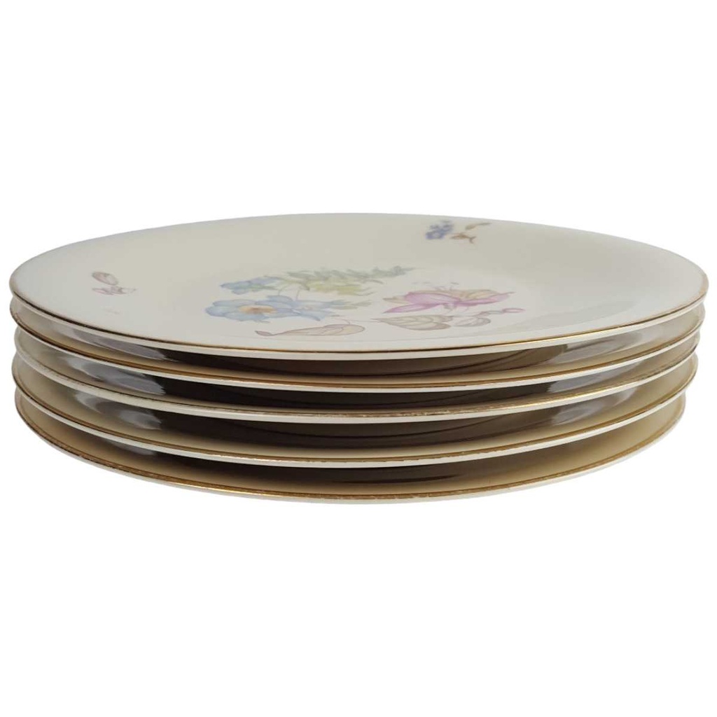[2119146] 5er Set Kuchenteller Dessertteller 19,6 cm Heinrich Anmut Orchidee Selb gebraucht - akzeptabel Bild 2