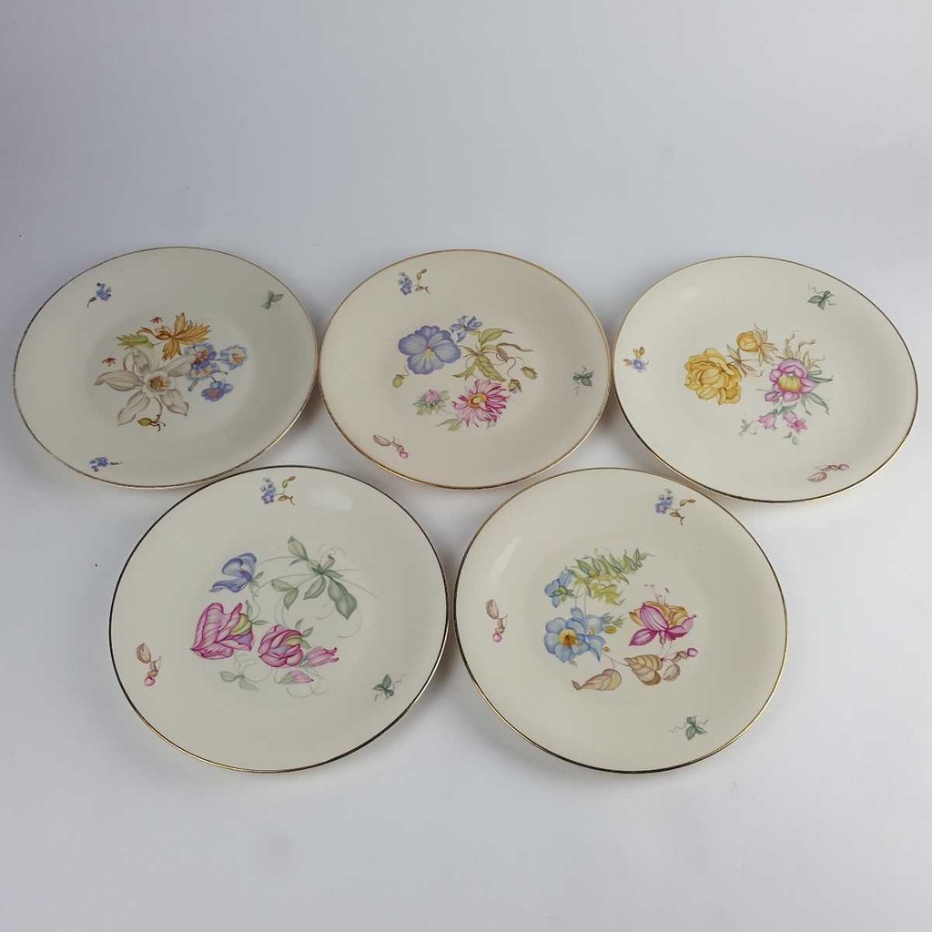 [2119146] 5er Set Kuchenteller Dessertteller 19,6 cm Heinrich Anmut Orchidee Selb gebraucht - akzeptabel Bild 4