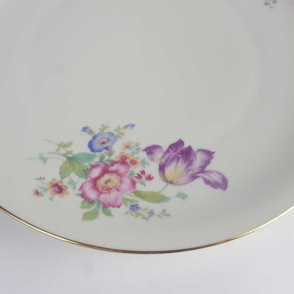 [458164270] Tortenplatte Tortenständer Goldrand Edelstein Bavaria Blumendekor Blumen gebraucht - gut Bild 3