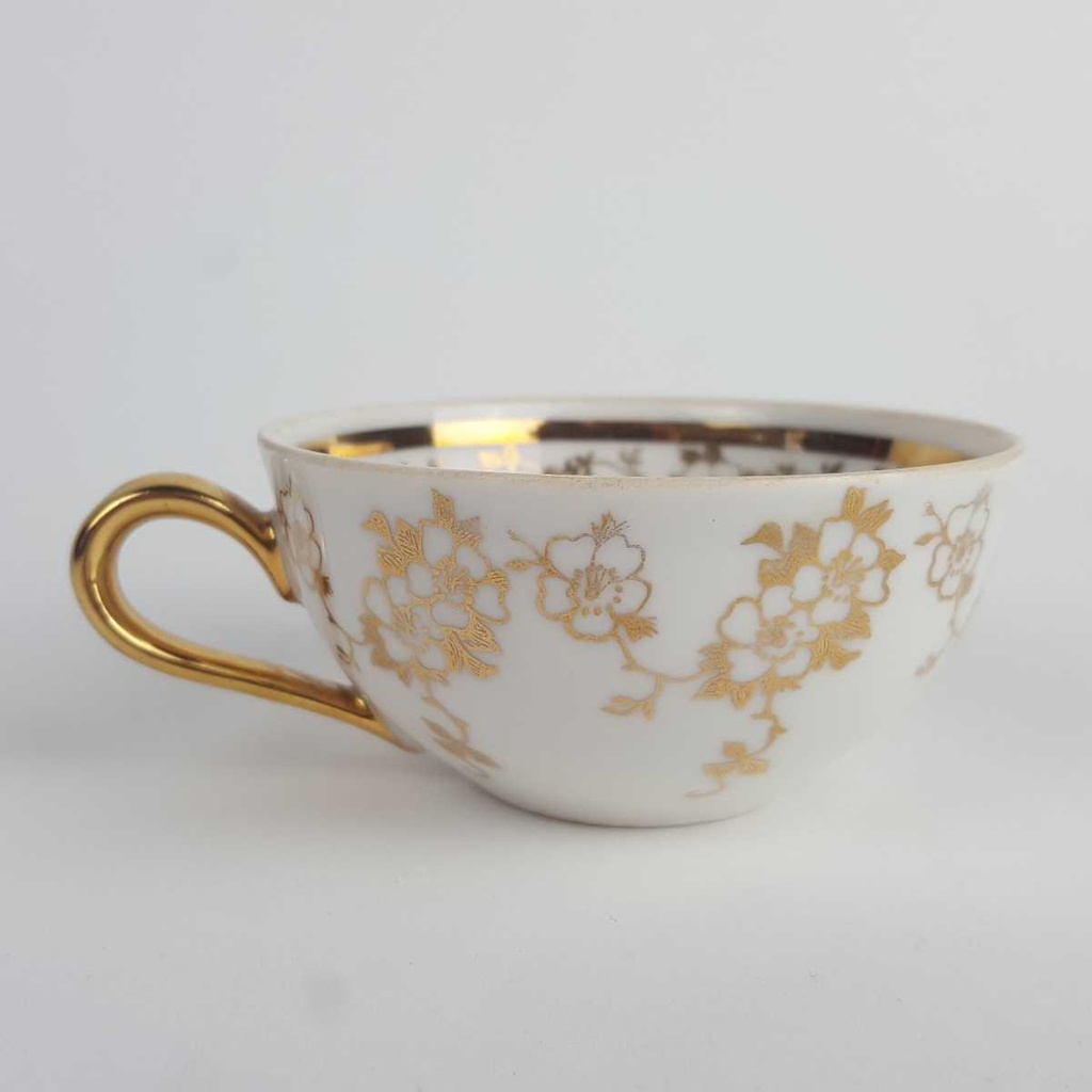 [458164277] Mokkatasse Tasse Rhenania Duisdorf Eva weiß gold gebraucht - gut Bild 3
