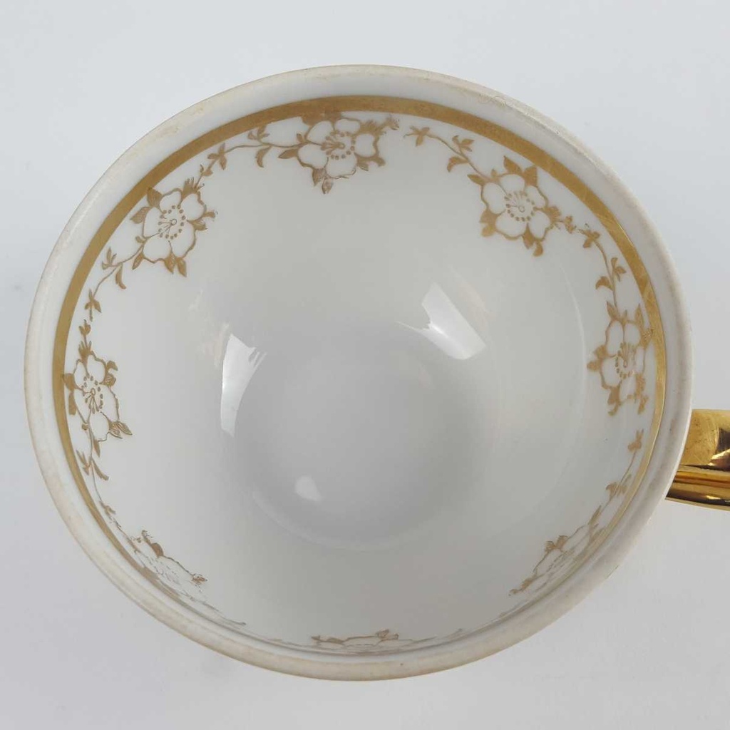 [458164277] Mokkatasse Tasse Rhenania Duisdorf Eva weiß gold gebraucht - gut Bild 4